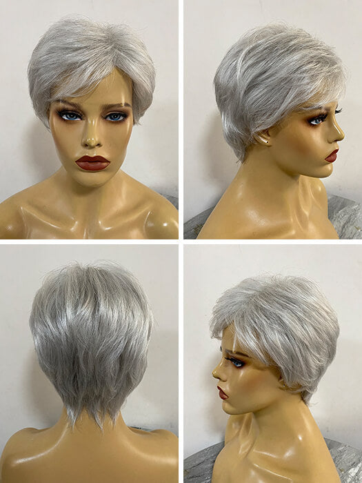 Light Gray Straight Layered Short Synthetic Wigs (Capless ) By imwigs®
