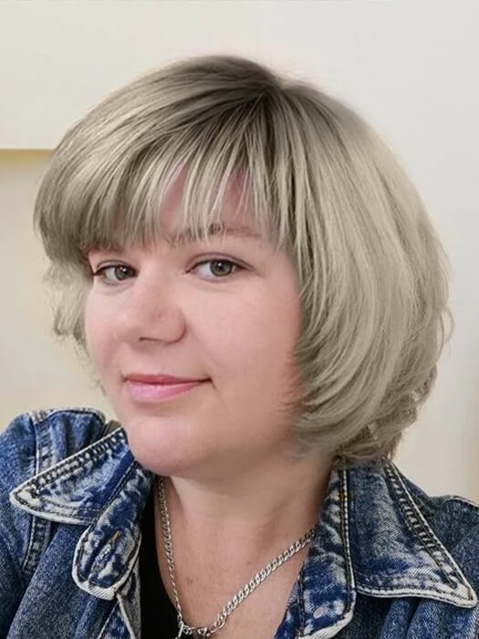 Ombre Short Straight Bob Synthetic Wig With Roots By imwigs®