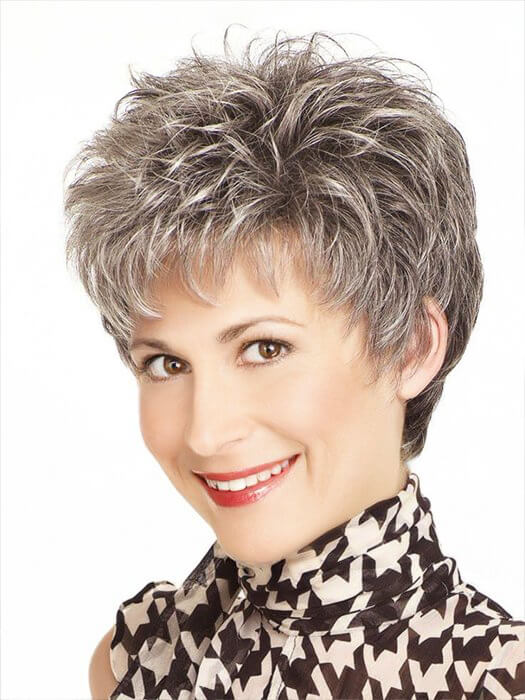 Short Spiky Gray Straight Synthetic Wig By imwigs®