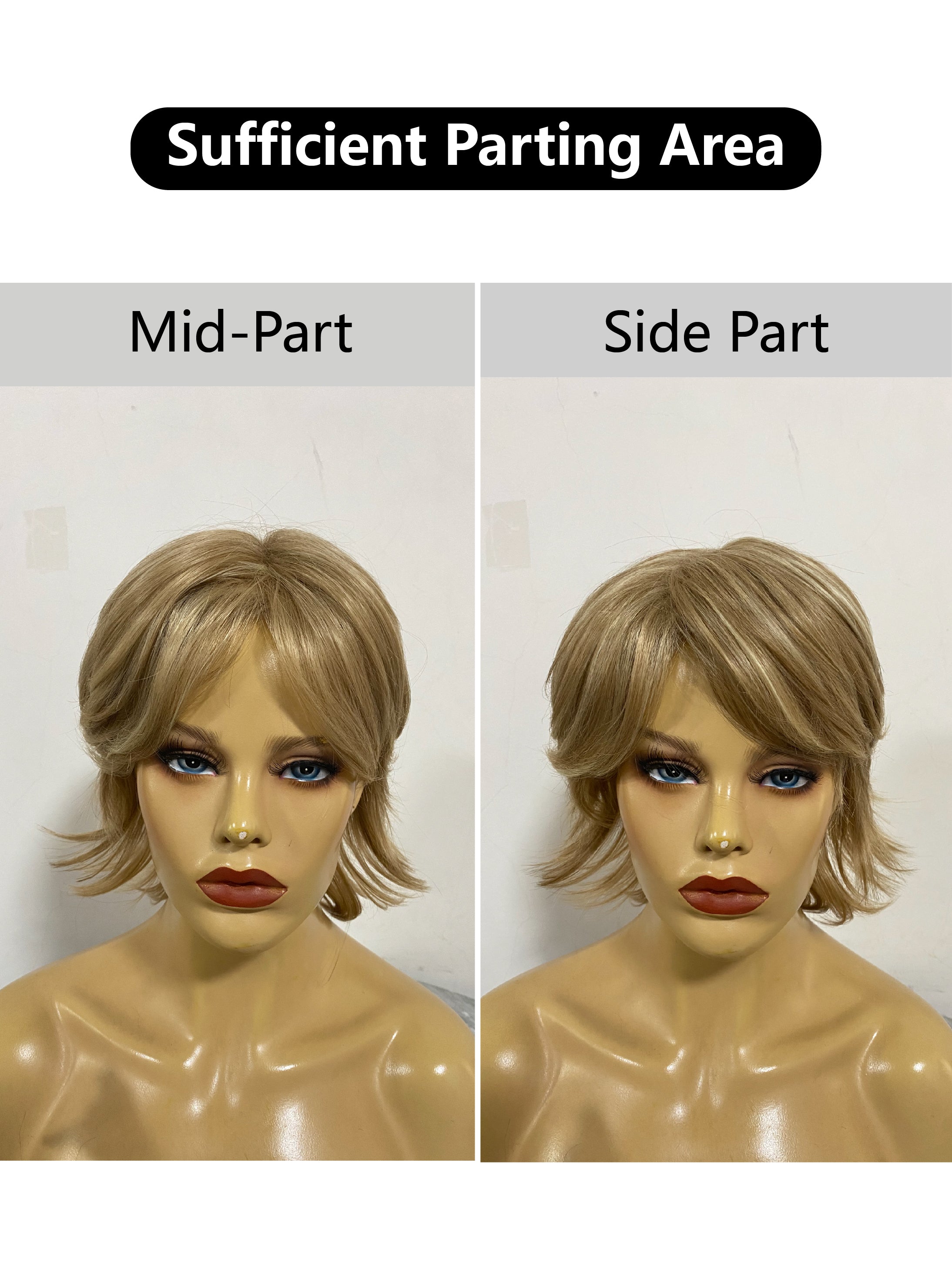 Fluffy Mid-length Layered Wavy Synthetic Wig (12 Inch) By imwigs®