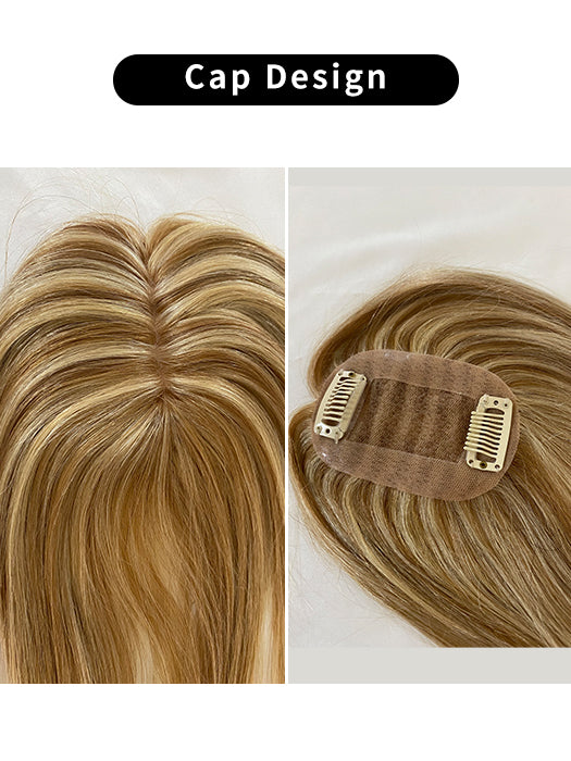 Fabulous Wavy Blonde Human Hair Topper (Mono Top) By imwigs®