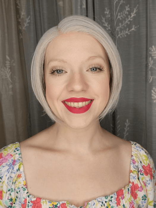 Short Bob Straight Gray Lace Part Synthetic Wig By imwigs®