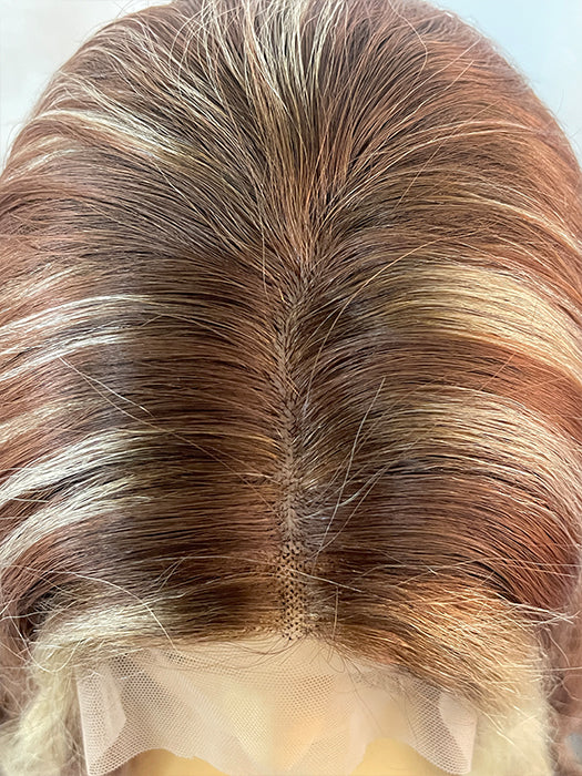 Chocolate Caramel Wavy Wigs Lace Front Human Hair Wigs By imwigs®
