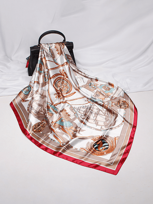 Soft Printed Silk Scarf hair Accessories
