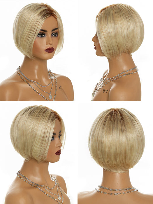Short Blonde Wigs Bob Straight Human Hair Wigs By imwigs®