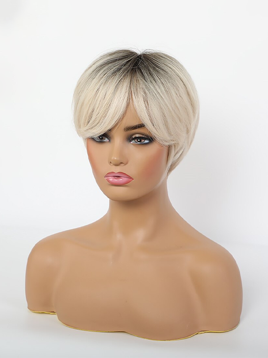 Softly Short Layers Straight Synthetic Wigs With Bangs By imwigs®