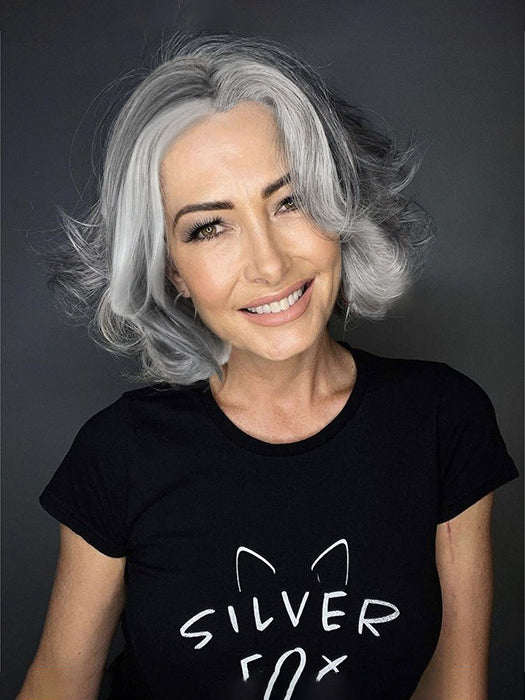 Medium Bob Mixed GrayWigs Synthetic Wig By imwigs®