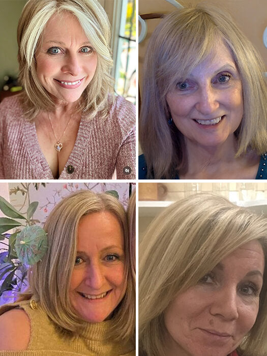 Layered Bob Wigs Mono Top Synthetic Wigs With Highlights By imwigs®
