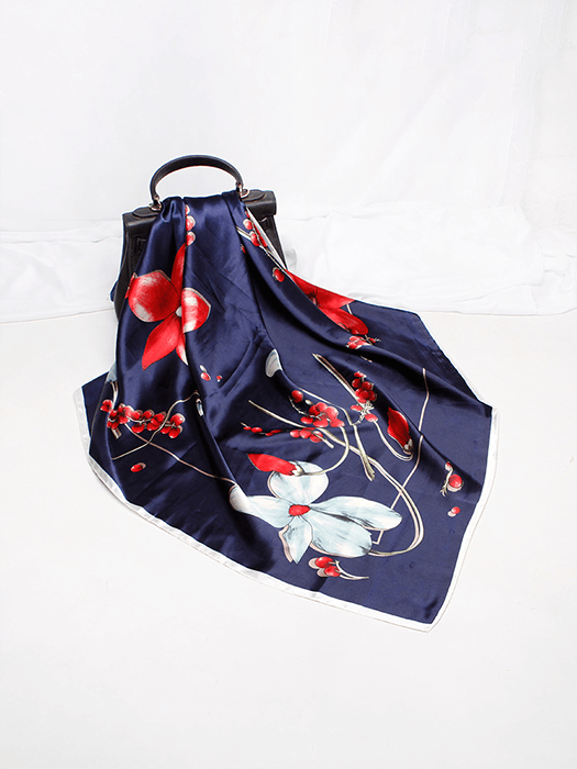 Soft Printed Silk Scarf hair Accessories