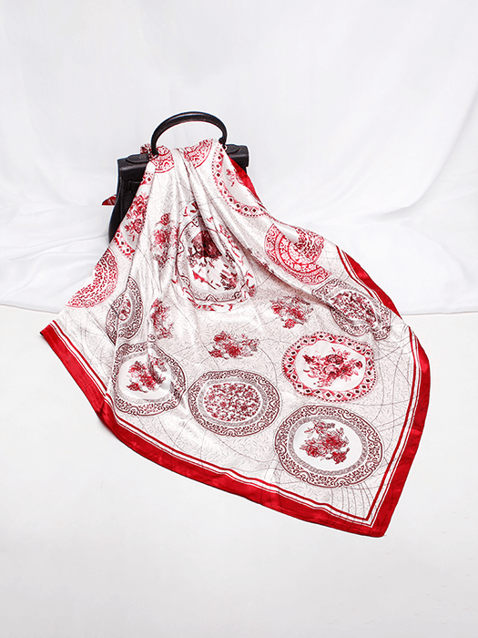 Soft Printed Silk Scarf hair Accessories