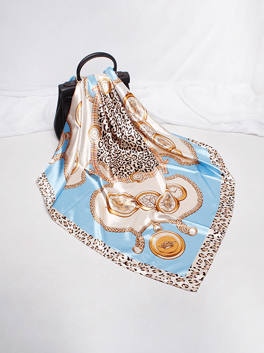 Soft Printed Silk Scarf hair Accessories