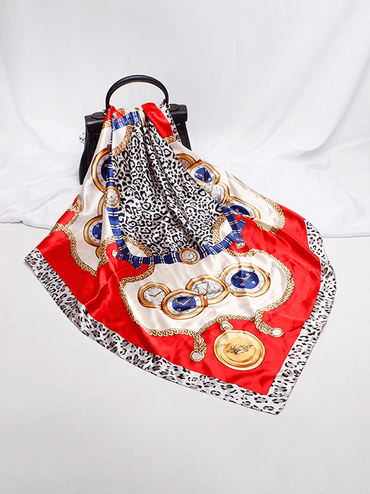 Soft Printed Silk Scarf hair Accessories