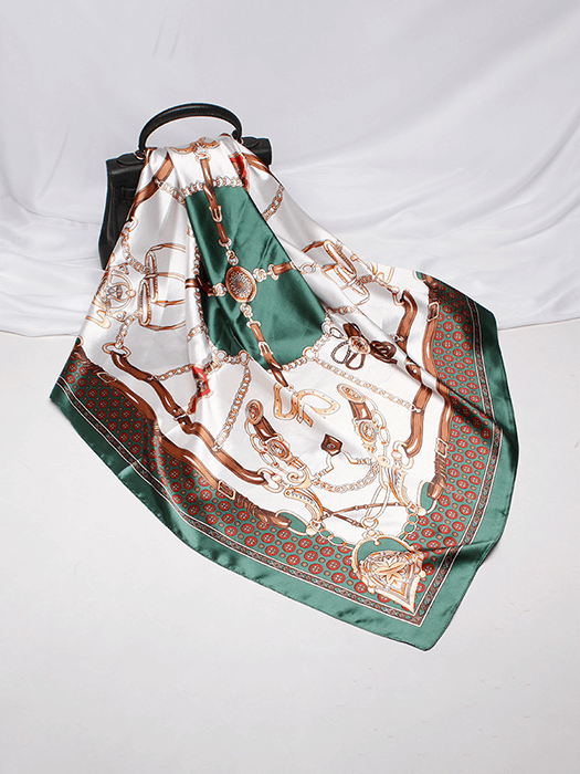 Soft Printed Silk Scarf hair Accessories