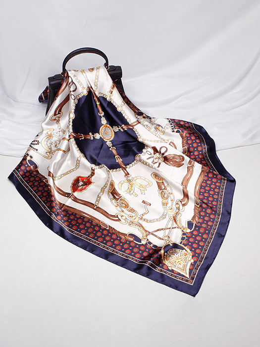 Soft Printed Silk Scarf hair Accessories