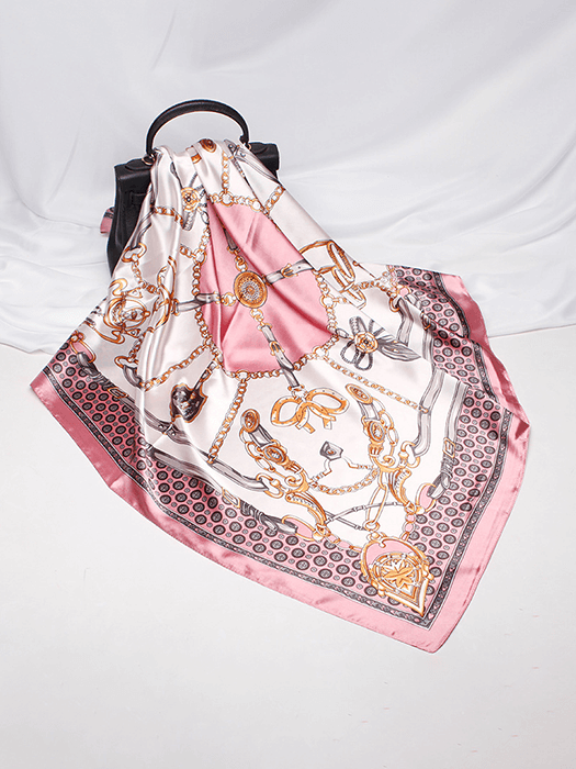 Soft Printed Silk Scarf hair Accessories