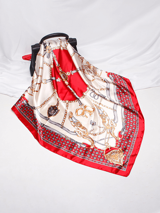 Soft Printed Silk Scarf hair Accessories