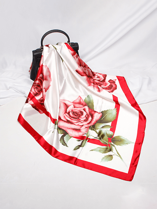 Soft Printed Silk Scarf hair Accessories