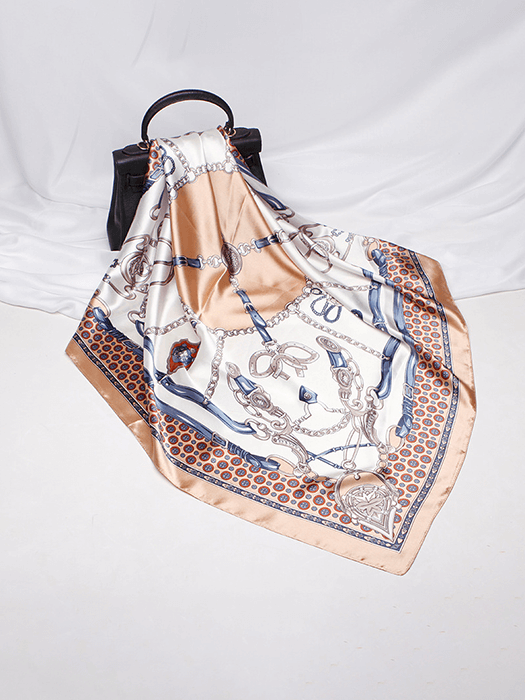 Soft Printed Silk Scarf hair Accessories