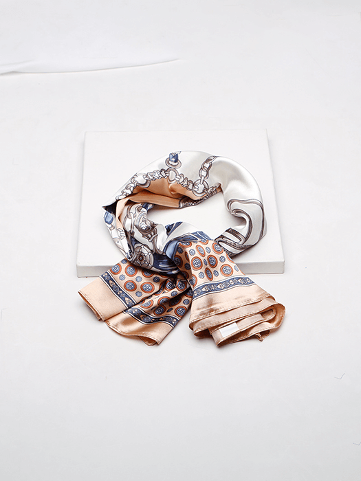 Soft Printed Silk Scarf hair Accessories