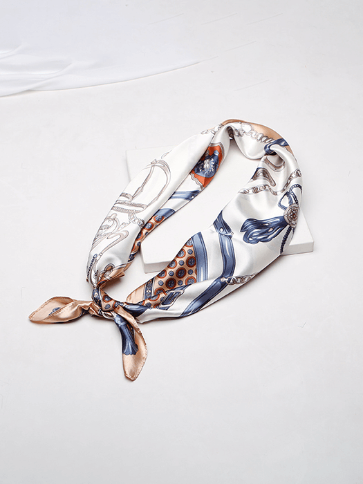Soft Printed Silk Scarf hair Accessories