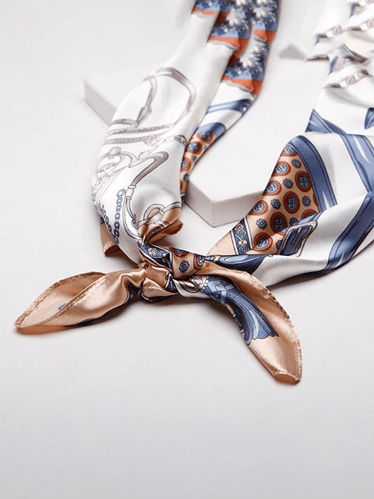 Soft Printed Silk Scarf hair Accessories