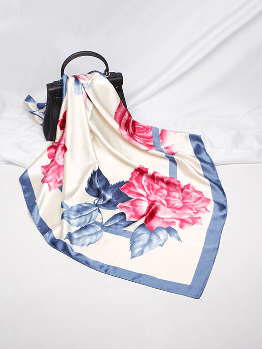 Soft Printed Silk Scarf hair Accessories