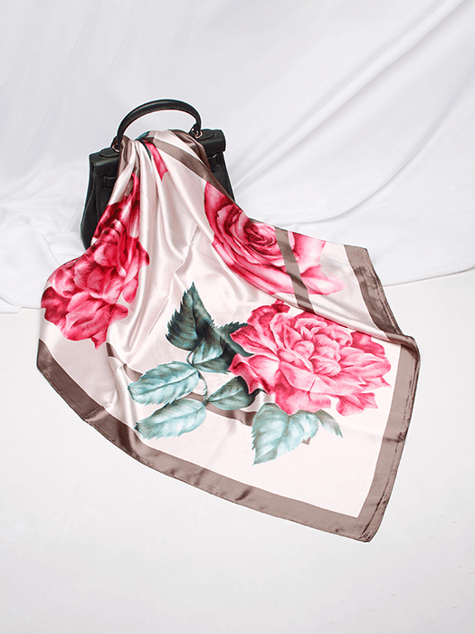 Soft Printed Silk Scarf hair Accessories