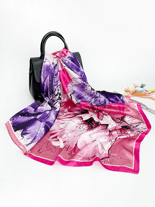 Soft Printed Silk Scarf hair Accessories