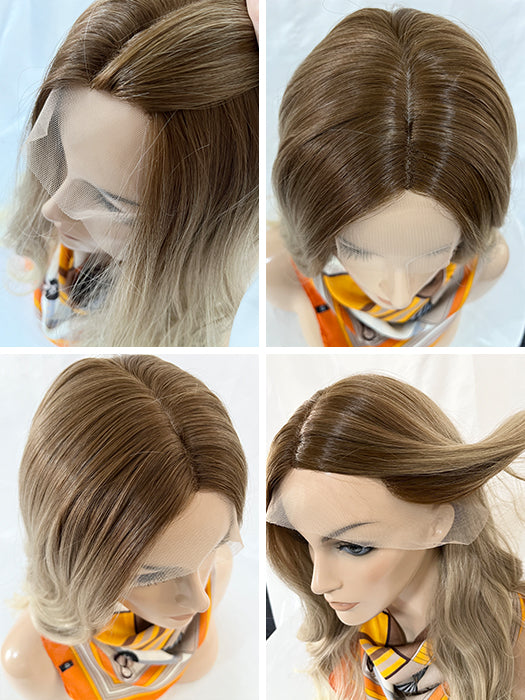 Ombre Long Wavy Blonde Synthetic Lace Front Wig By imwigs®