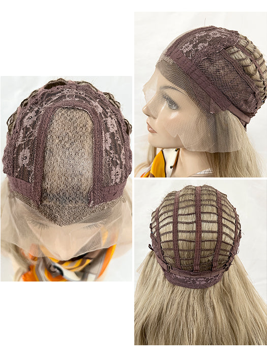 Ombre Long Wavy Blonde Synthetic Lace Front Wig By imwigs®