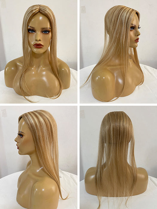 Fabulous Wavy Blonde Human Hair Topper (Mono Top) By imwigs®