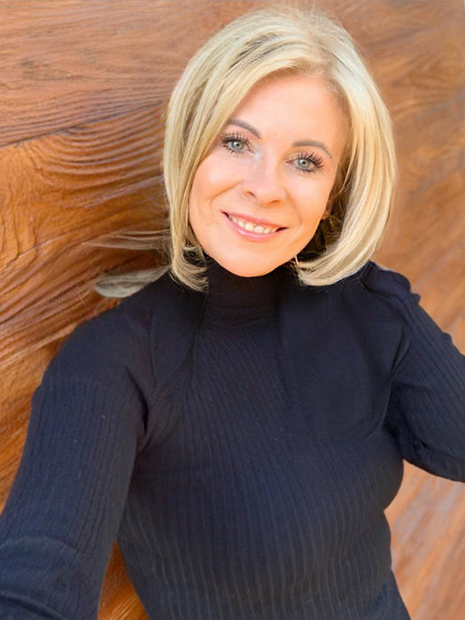 Layered Bob Wigs Mono Top Synthetic Wigs With Highlights By imwigs®