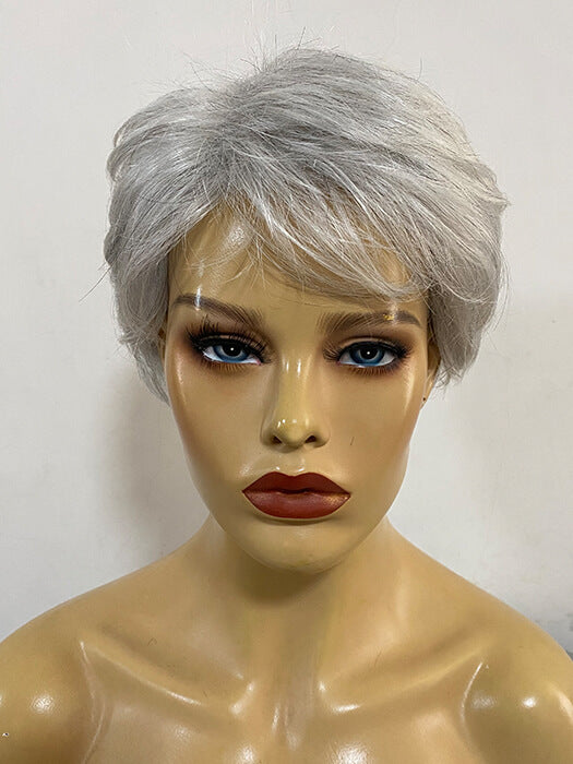 Light Gray Straight Layered Short Synthetic Wigs (Capless ) By imwigs®
