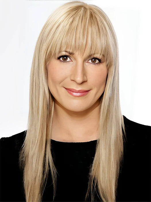 Carrie Long Straight Lace Front Human Hair Wigs With Bangs By imwigs®