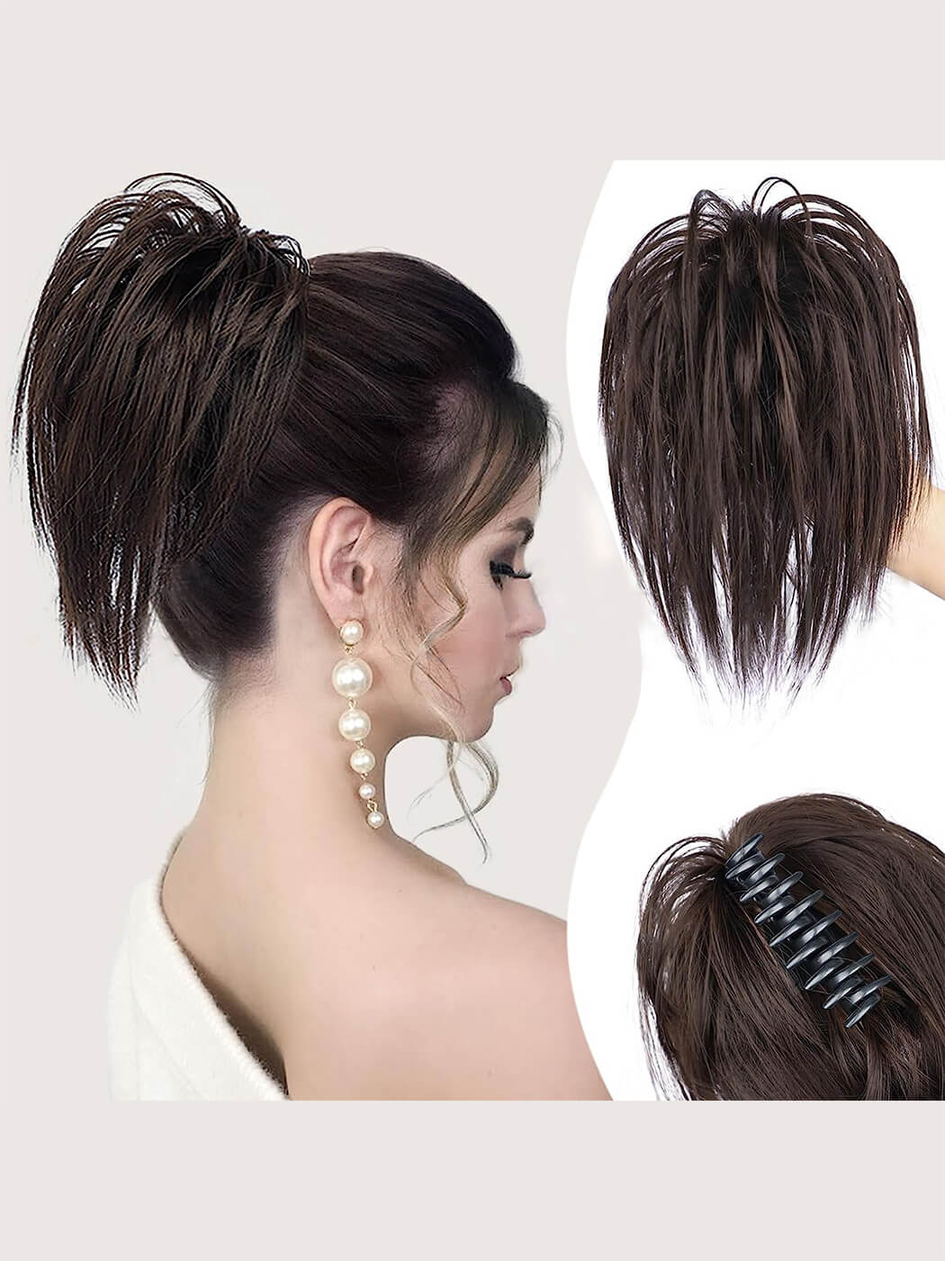 Messy Bun Layered Synthetic Hair Clip Ponytail By imwigs®