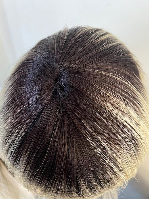 Ombre Short Straight Bob Synthetic Wig With Roots By imwigs®