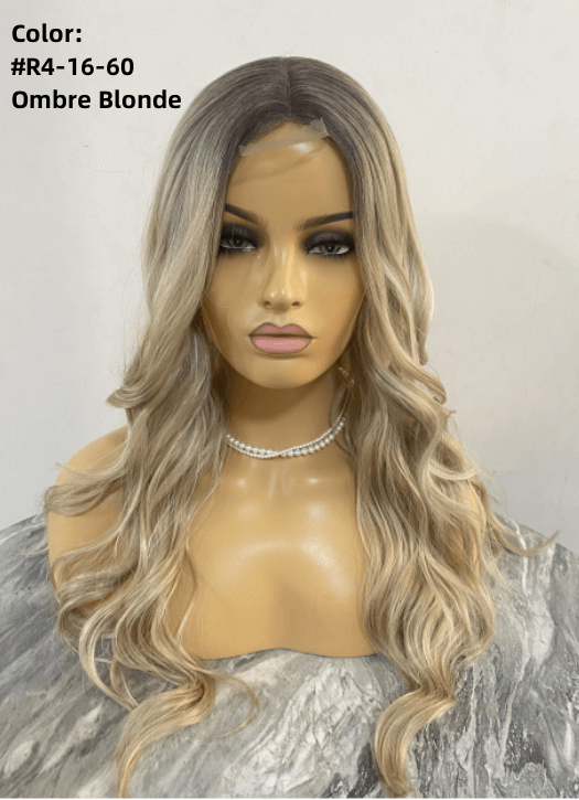 24 Inch Long Ombre Blonde Highlighted Waved Lace Part Wig By imwigs®