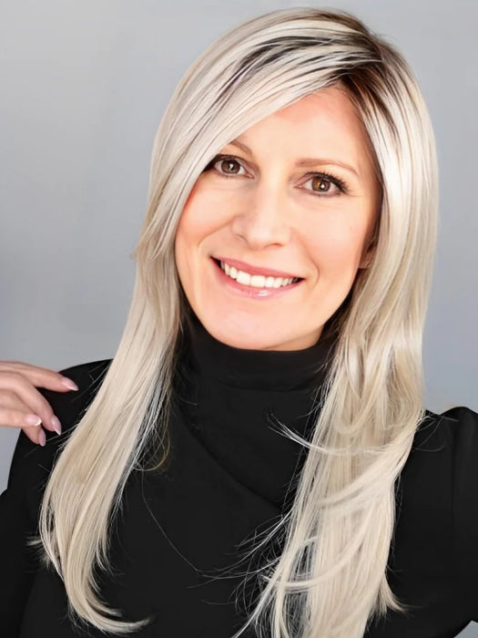 Silky Long Layered Straight Rooted Synthetic Wig By imwigs®