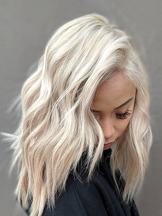 Platinum Blonde Wavy Wigs Lace Front Synthetic Wigs By imwigs®
