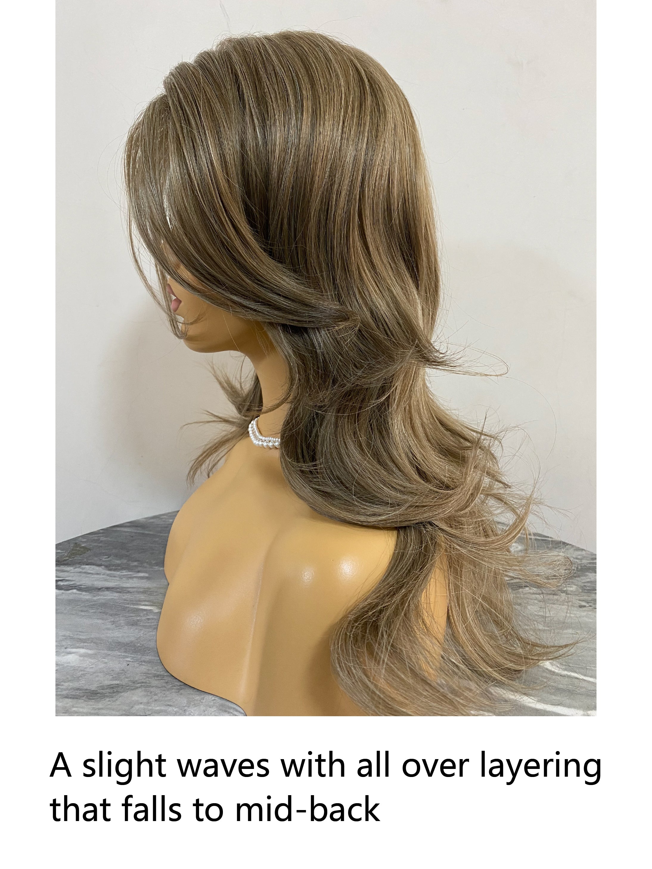 Long Wavy Mocha Frost Synthetic Wig By imwigs®