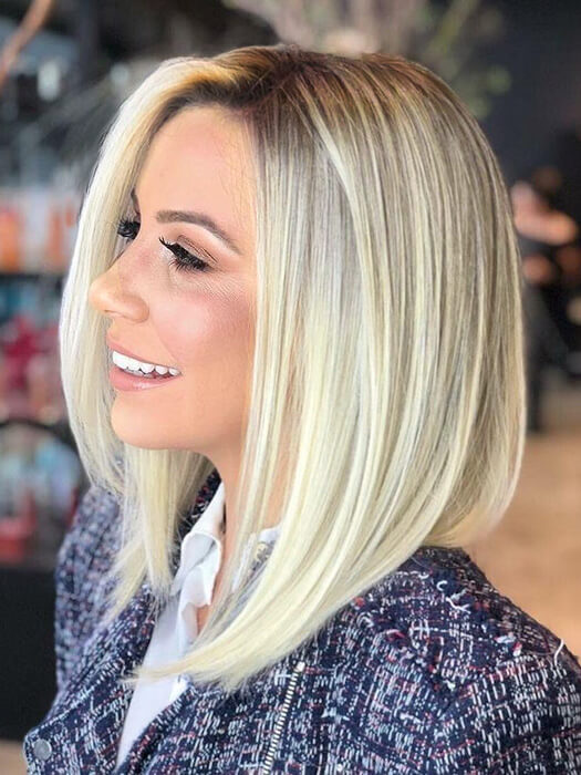 Medium Bob Wigs Straight Lace Front Synthetic Wigs With Roots By imwigs®