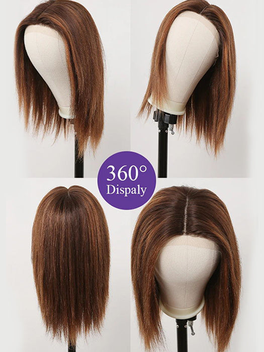 Straight Bob Human Hair Wigs Balayage Lace Front Wigs By imwigs®