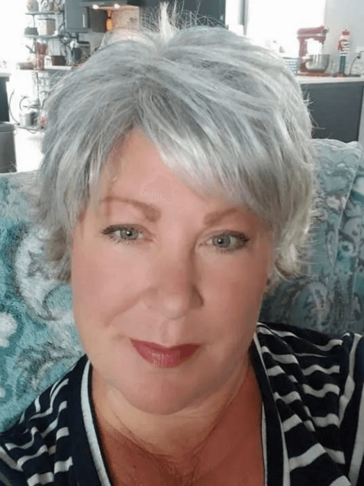 Short Light Gray Synthetic Wigs With Layered Wigs By imwigs®