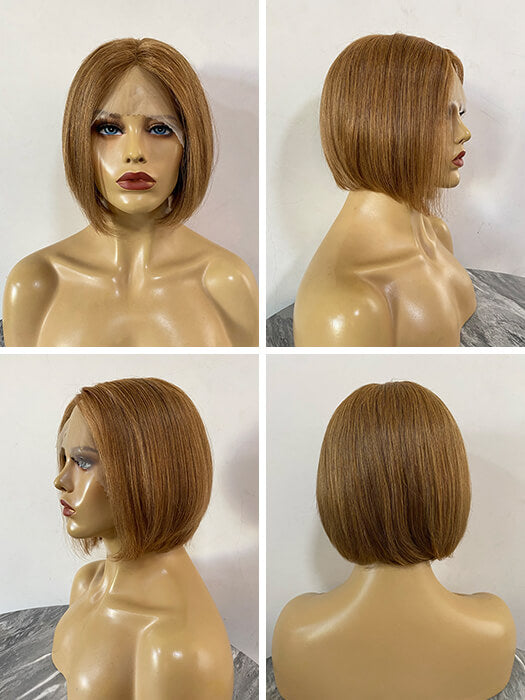 Emily Middle Length Straight Ginger Blonde Lace Front Human Hair Wigs By imwigs®