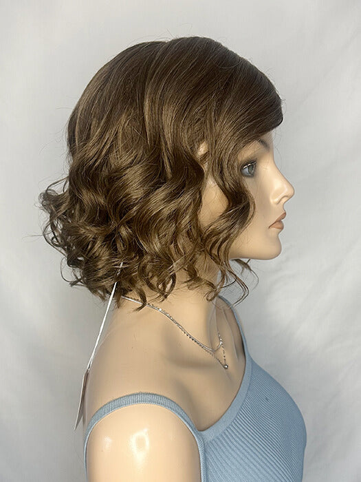 Short Bob Wavy Curly Brown Synthetic Wig(Mono Part) By imwigs®