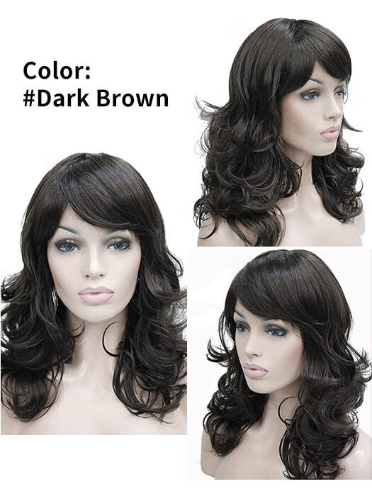 Cute Middle Length Wavy Synthetic Wigs With Bangs By imwigs®
