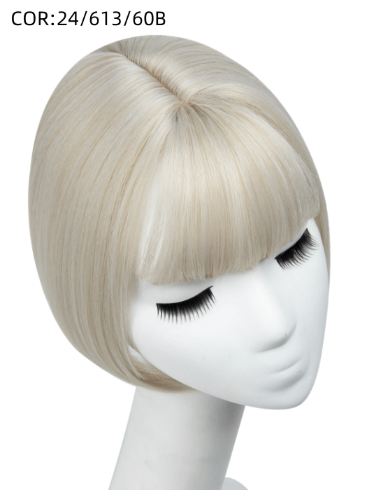 Short Heat-stylable Straight Synthetic Toppers With Bangs By imwigs®