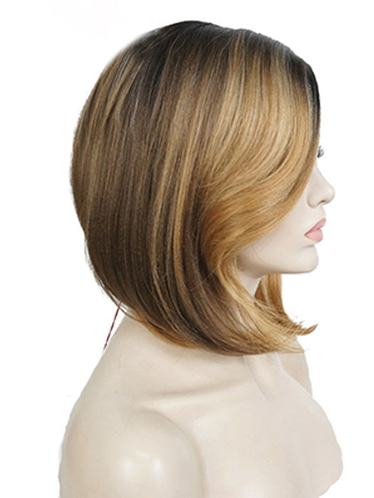 Side Part Middle Length Lace Part Synthetic Wigs With Roots