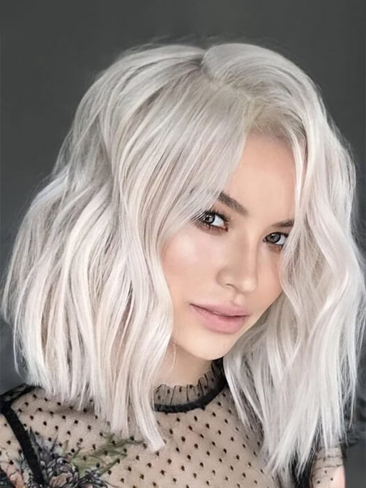 Platinum Blonde Wavy Wigs Lace Front Synthetic Wigs By imwigs®