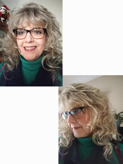 Natural Long Curly Blonde/Auburn Synthetic Wigs By imwigs®